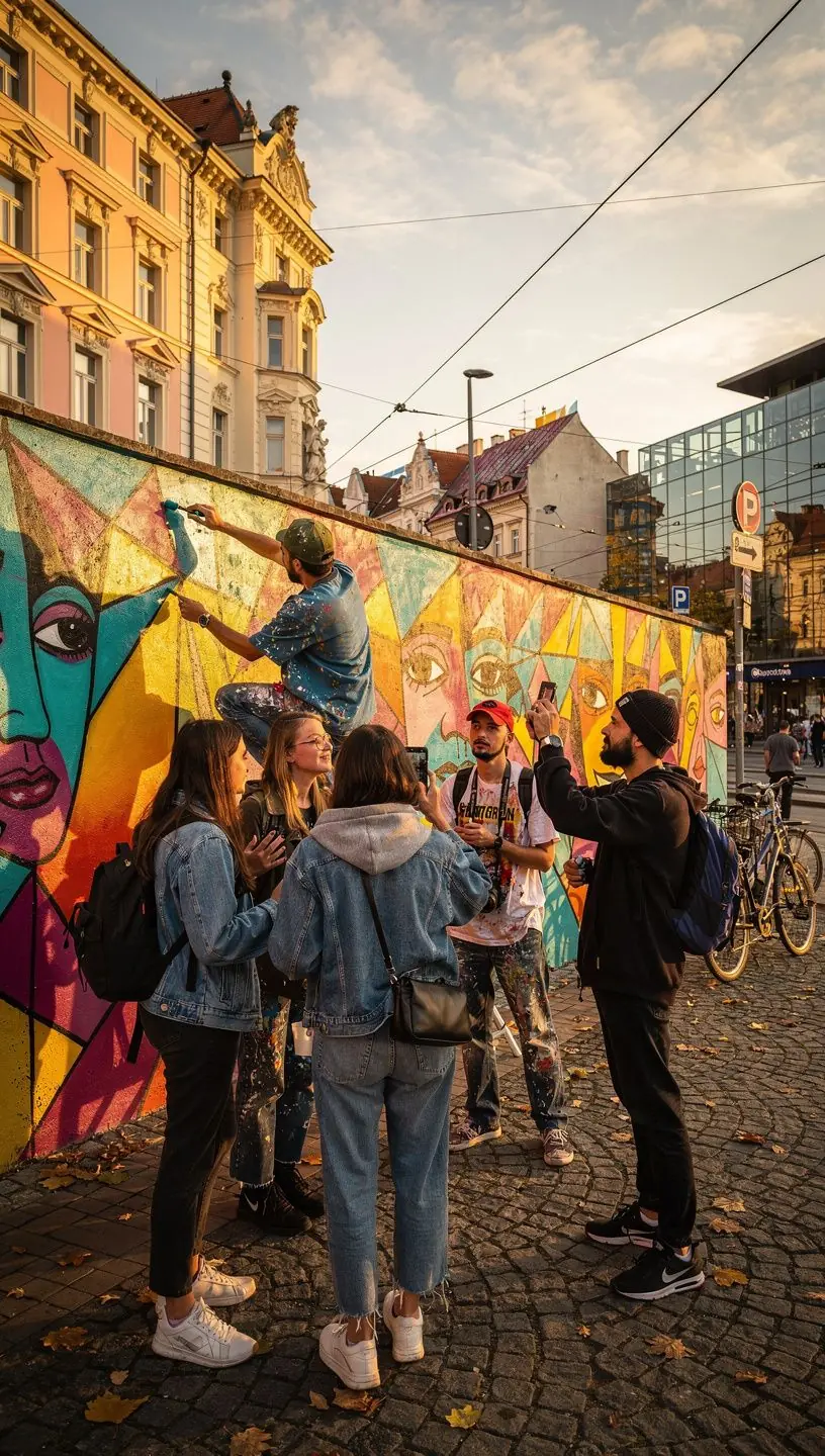 Travelers exploring a serene hiking trail surrounded by lush forests in Slovakia.