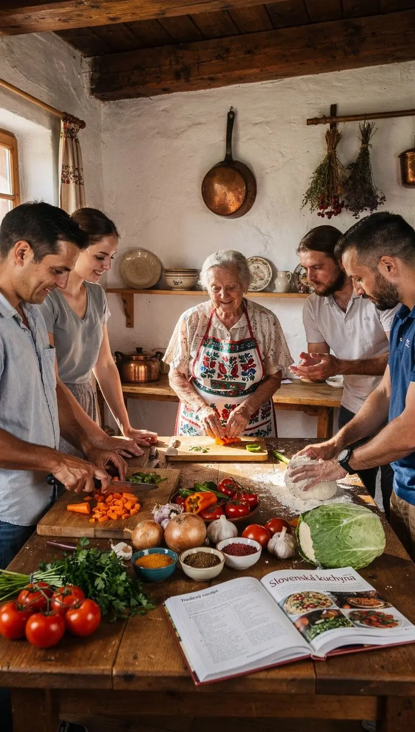 A scenic river view with a charming bridge, reflecting the beauty of Slovak nature.