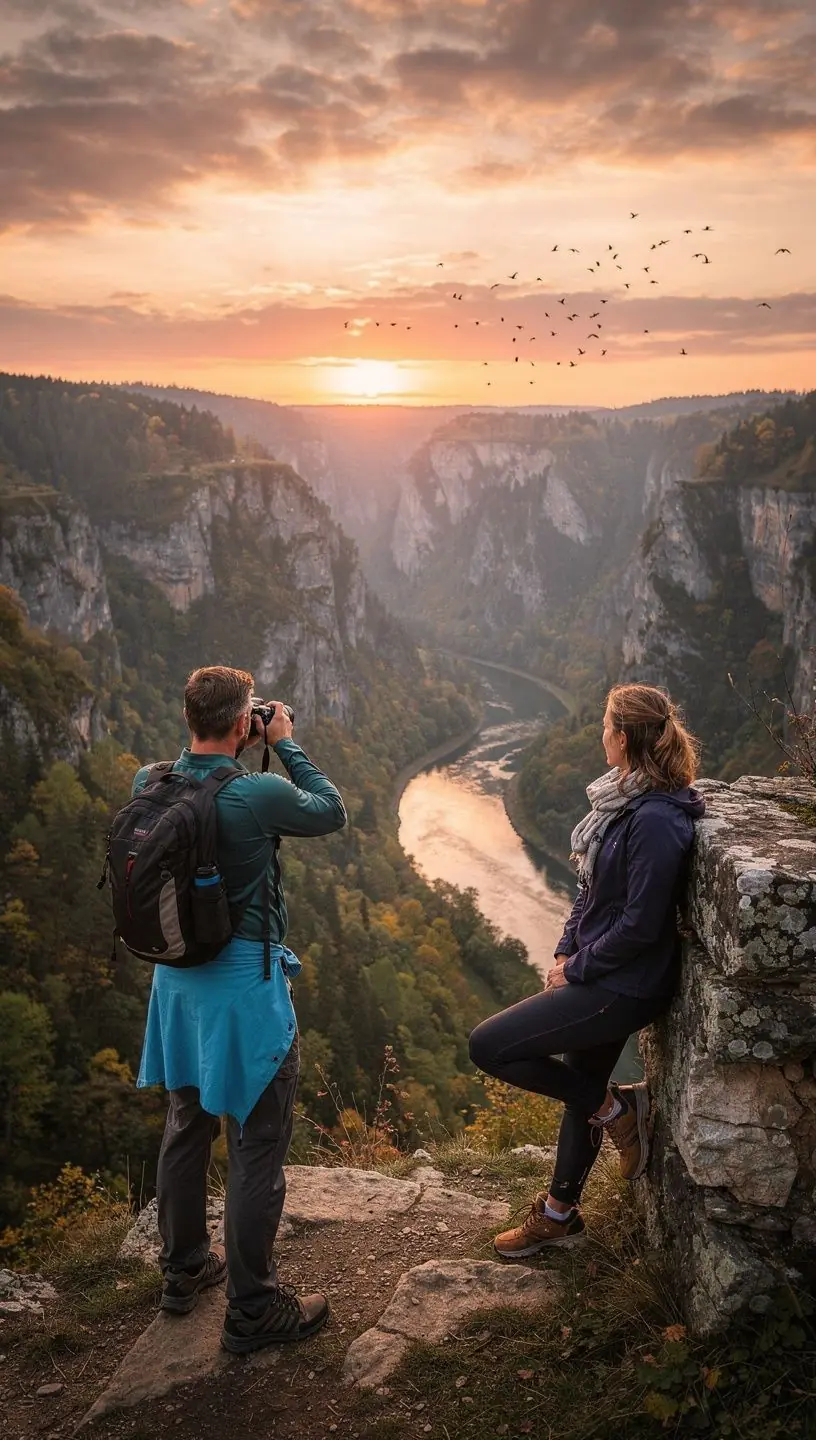 An adventurous group participating in a guided tour of ancient Slovak castles.