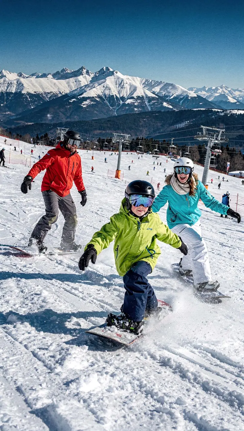 A picturesque view of the High Tatras mountain range during sunrise.